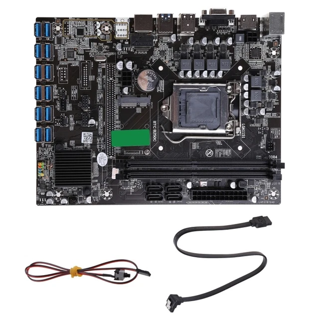 B250C 12 PCIE X1 Graphics Card Mining Motherboard DDR4 DIMM USB3.0 SATA3.0