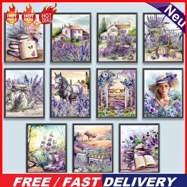 Paint By Numbers Kit On Canvas DIY Oil Art Purple Tulip Picture Home Wall Decor