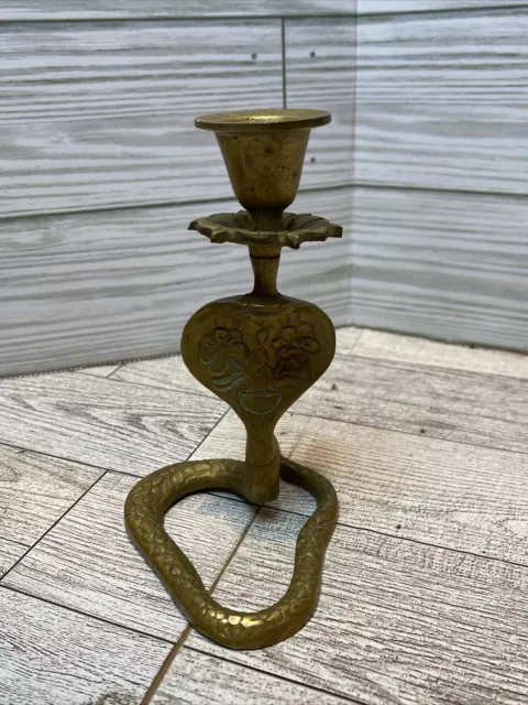 brass cobra candlestick Holder