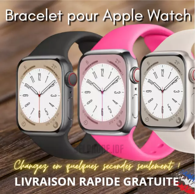 Bracelet Silicone pour Apple Watch 42 44 45 49 mm pour série- ultra SE 8 7 6 5 4