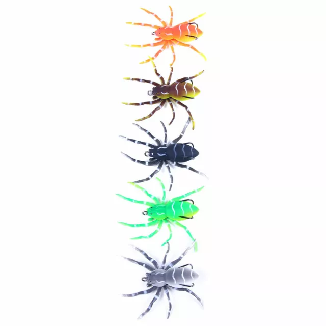 5PCS/Pack Phantom Spider 8cm/7g Topwater Bait Soft Rubber Fishing Lure Tackle