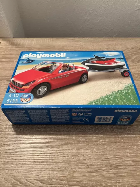 Playmobil Roadster mit Jetski 5133 von 2010 Neu & OVP Cabrio Auto Anhänger Meer