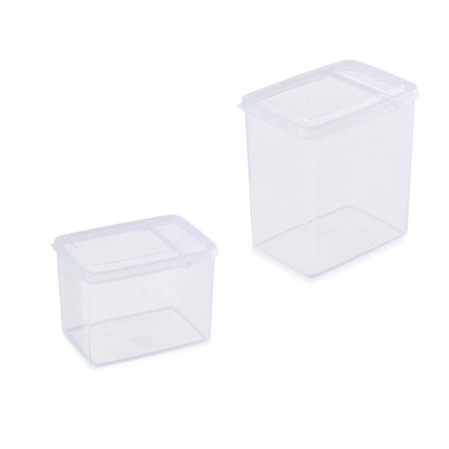 2 PIEZAS tanques de almacenamiento en caja transparente contenedores de cereales plástico transparente