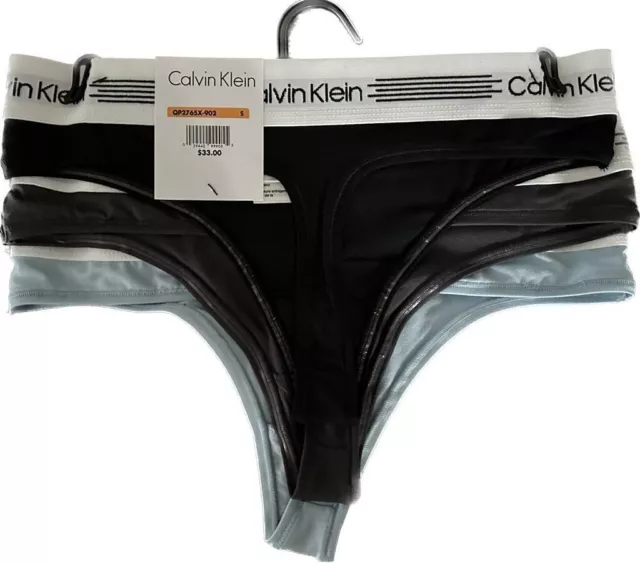 CALVIN KLEIN Women`s 3 Pack Comfort Thong Underwear Panty Size S M L 2023Design 2