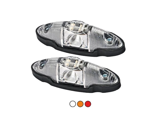 Paire De Feux De Gabarit Et Signalisation – Blanc – Pour Camion, Caravane, Remorque