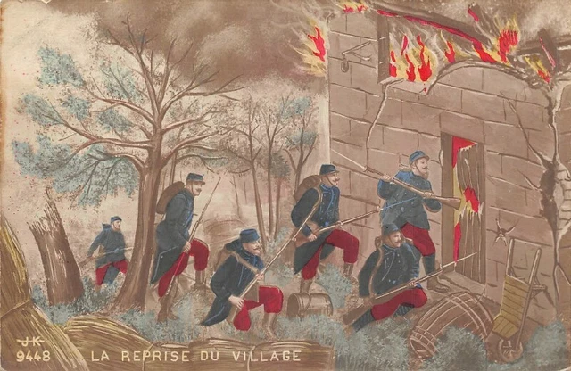 Carte Postale Patriotique- La reprise du village