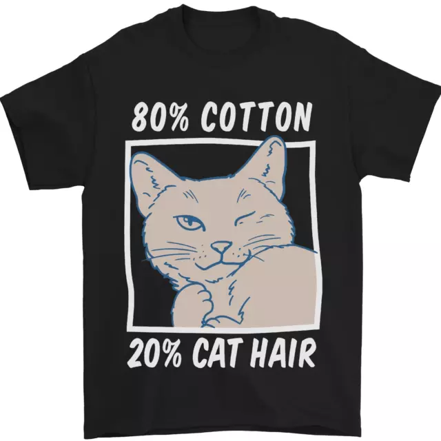 T-shirt da uomo divertente parte cotone pelo di gatto 100% cotone