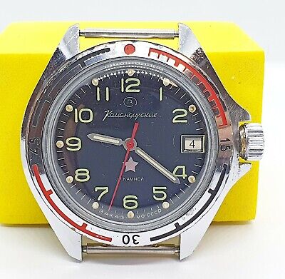 Vostok Komandirskie Zakaz MO USSR Watch caliber 2414 Wristwatch Rare Dial
