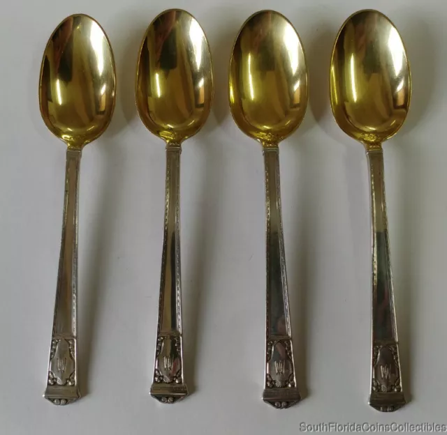 Antique Rare Tiffany & Co San Lorenzo Vermeil Demitasse Spoons Sterling Silver