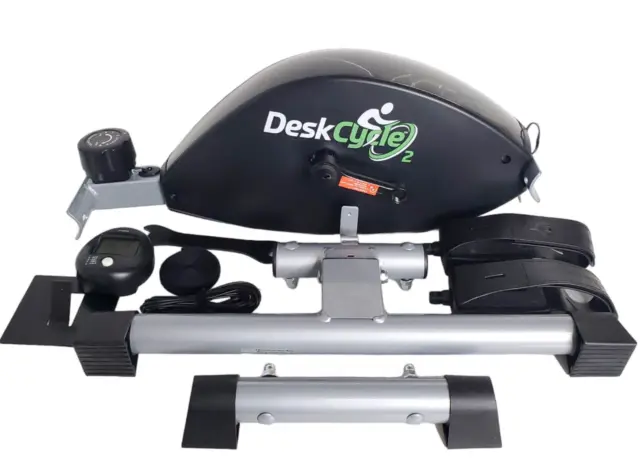 DeskCycle 2 Under Desk Bike Pedal Exerciser with Adjustable Leg - Black - READ