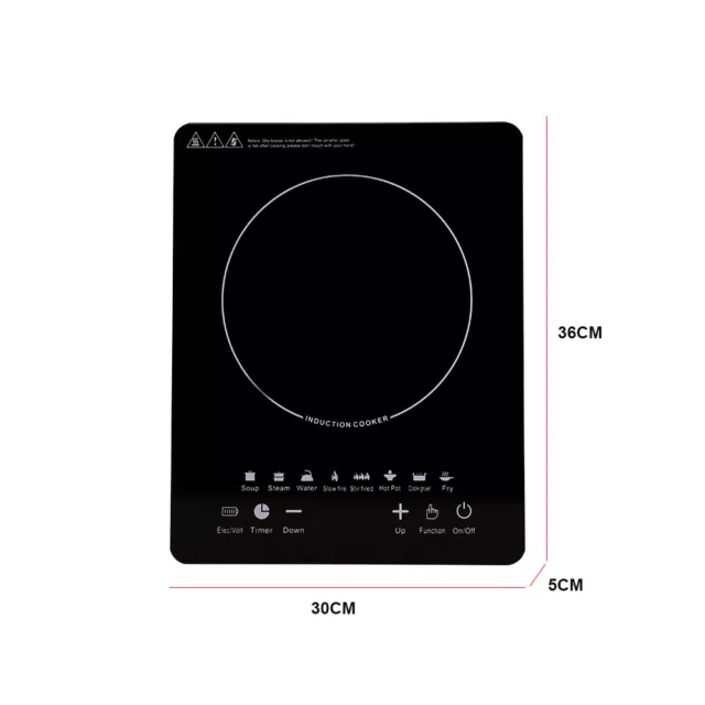 2200W PORTABLE INDUCTION Cooktop Hob Single Cooker Timer Electric Hob ...