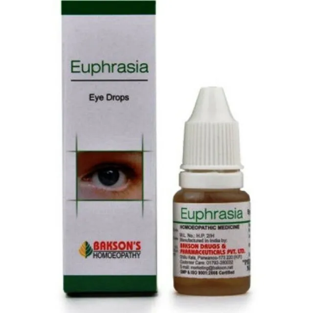 2 x Bakson Euphrasia Augentropfen bei Augeninfektionen, Katarakt, Sehverlust