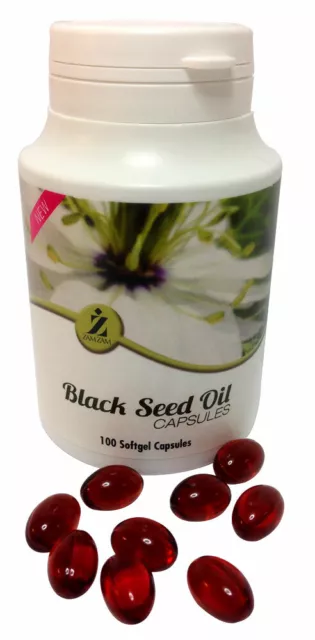 100x Cold pressed Black Seed Oil Capsules - Nigella Sativa - Black Cumin/Kalonji