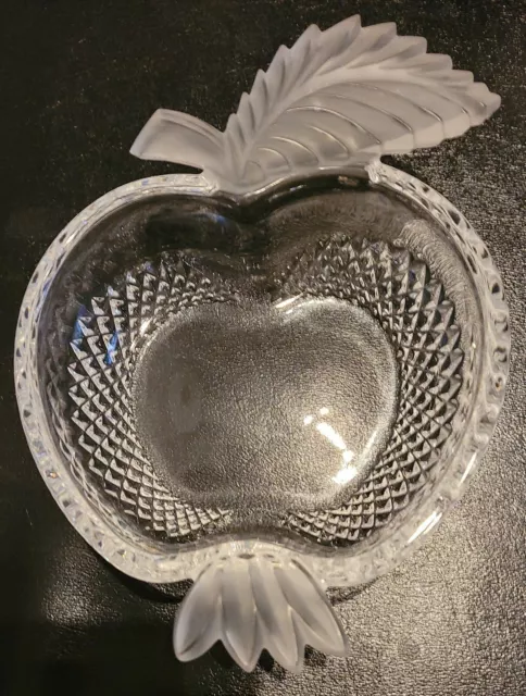 Shannon Clear 24% Lead Crystal  Apple Shaped Bowl Candy Dish