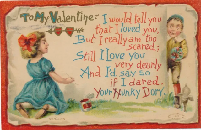 VALENTINE'S DAY - I Would Tell You If I Dared Postcard - 1910