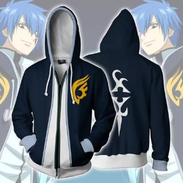 Anime Fairy Tail Hoodie Cosplay Costume Jumper Hooded Sweater Jacket