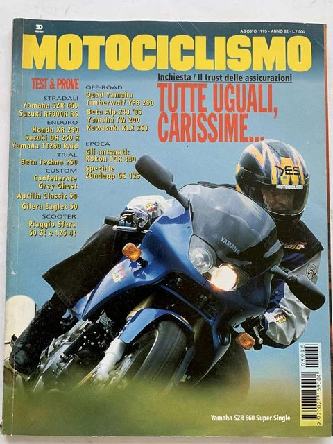 Motociclismo Agosto 1995 Yamaha Szr 660 Suzuki Rf900R Rs Rokon Tcr 340