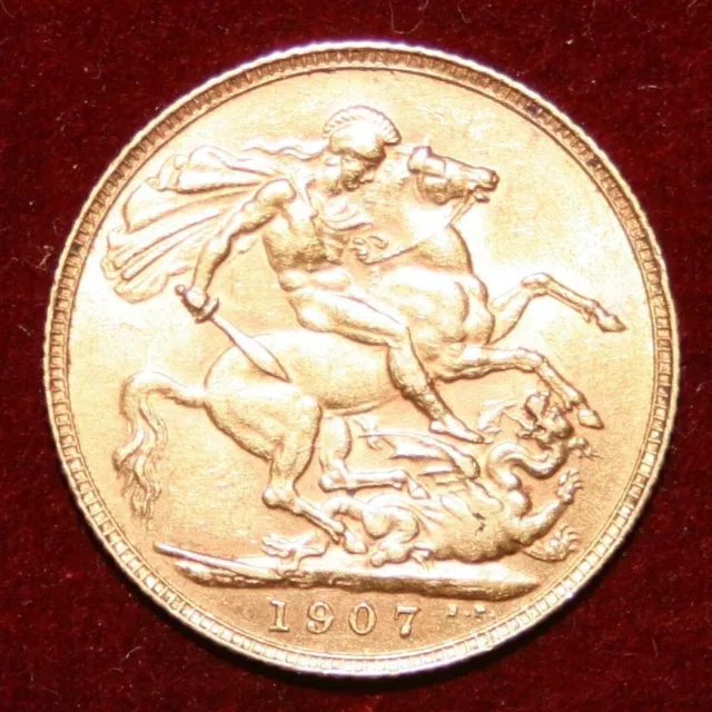 1907 Edward VII Full Gold Sovereign Coin