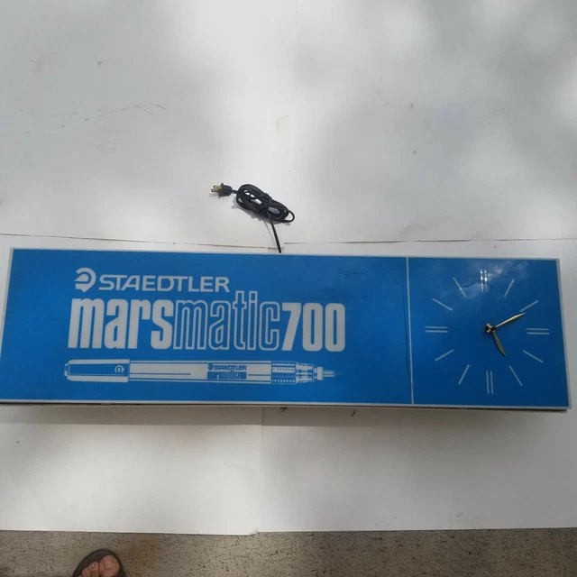 Vintage .S Staedtler Mars Pencil Ad Sign Clock Marsmatic 700 Matic