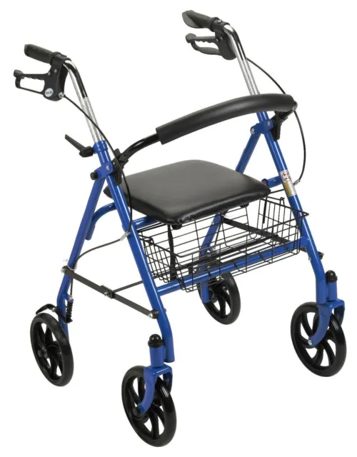 Rollator Walker with Seat for Seniors, 8" Wheels Walker, Lightweight, Adjustable