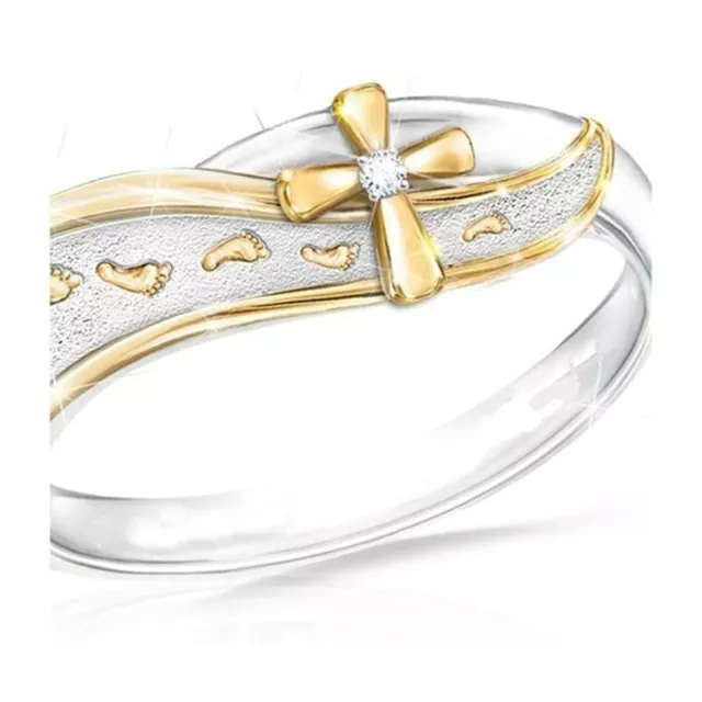 FASHION EXPLOSION REFINED Gold Cross Silver Ring Jewelry Wedding Gift ...