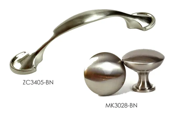 Handle Knob Drawer Pulls Kitchen/Bath Cabinet Hardware Mushroom Brush Nickel KPT