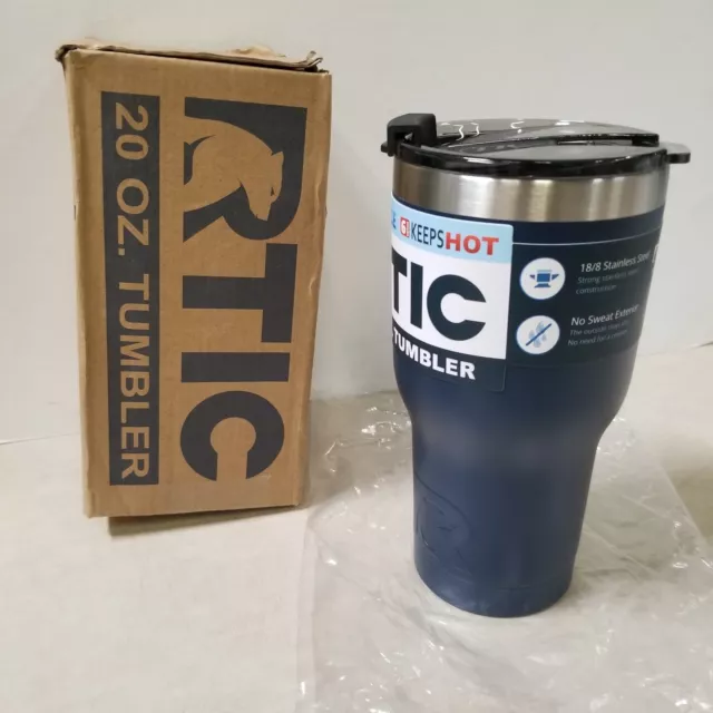 RTIC 20 oz Tumbler Hot Cold Double Wall Vacuum Insulated 20oz Navy