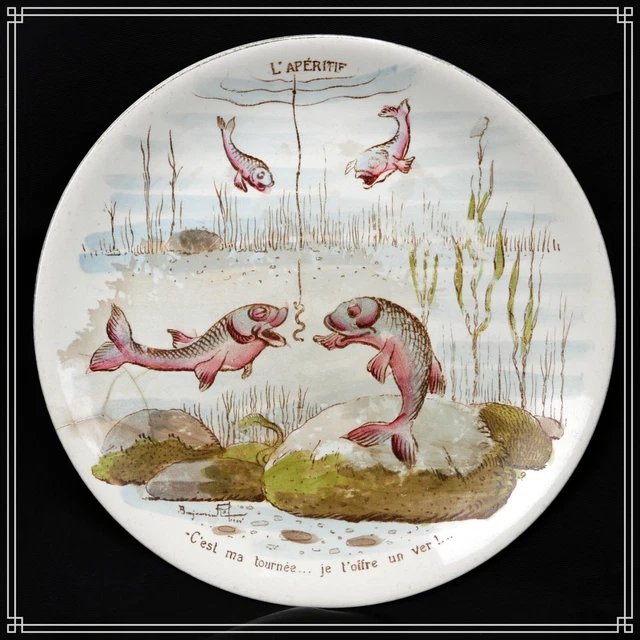 ASSIETTE EN FAIENCE De Sarreguemines U&C