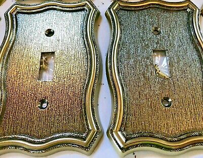 2 Gold Victorian Solid Heavy Metal antique Vintage Single Switch Covers outlet 2