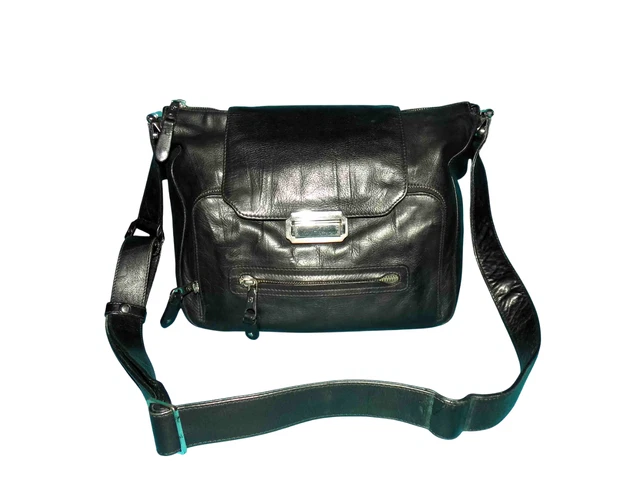 Pochette BALLY Vintage En Daim Et Cuir Noir - Bon état - Style épaule Femme