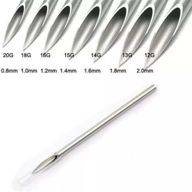 12/13/14/15/16/18/20G Surgical Steel Piercing Needles Gloves Navel Nose Lip Ear