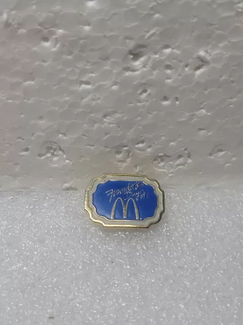 Vintage RARE McDonalds Founders Day 1989 Enamel Lapel Pin Gold Toned Clutch Back