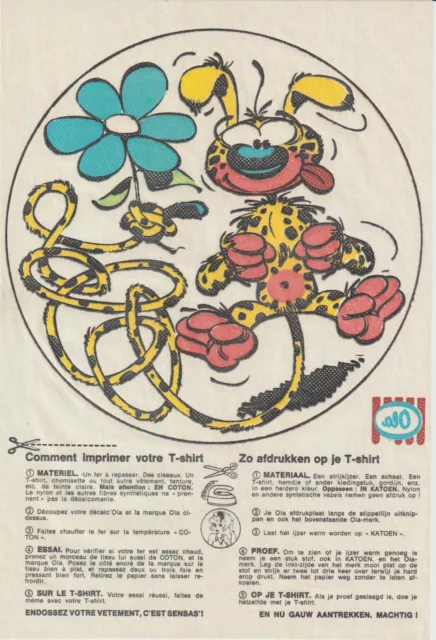 Décalc'OLA (décalcomanie glaces OLA pour tissu ) MARSUPILAMI (FRANQUIN) 1972