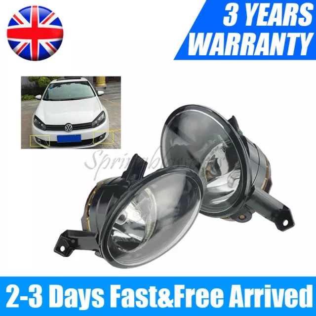 2x Front Bumper Fog Light w/ Bulb Driving Lamp For VW GOLF MK6 Plus Caddy Touran