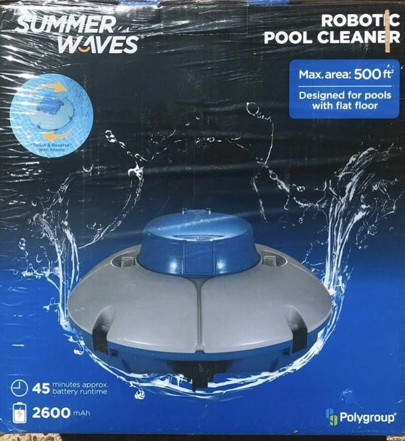 SUMMER WAVES CORDLESS Rechargeable Robotic Swimming Pool Vacuum Cleaner