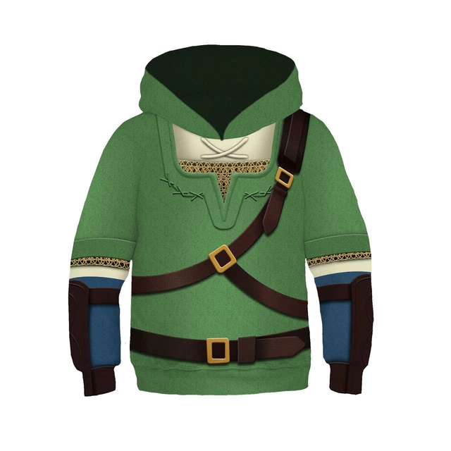 Felpa con cappuccio Legend of Zelda 3D bambini costume cosplay pantaloni pullover con cappuccio