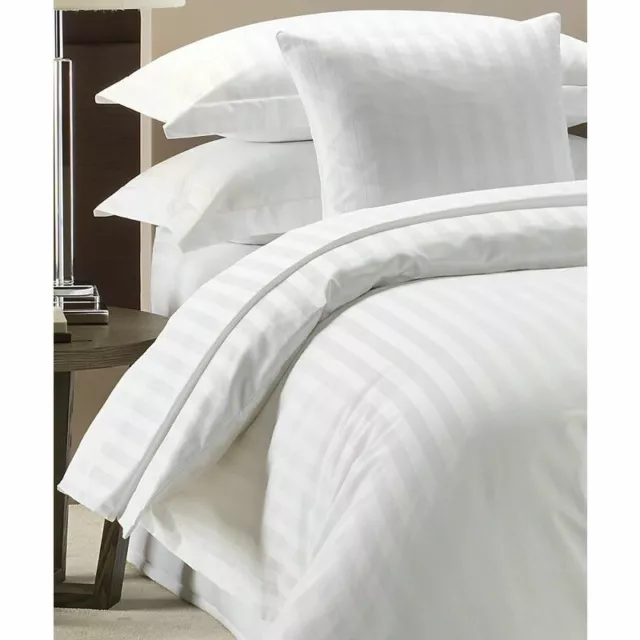 Luxury Hotel Quality 200 Tc Cotton Satin Stripe Duvet Cover Set All Size