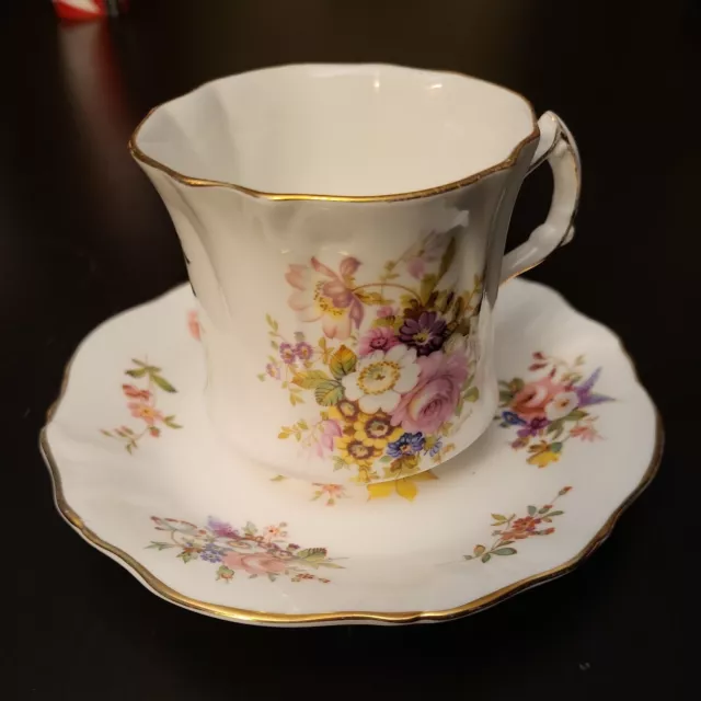 Hammersley Fine Bone China Garden Flower tea cup and saucer made in England