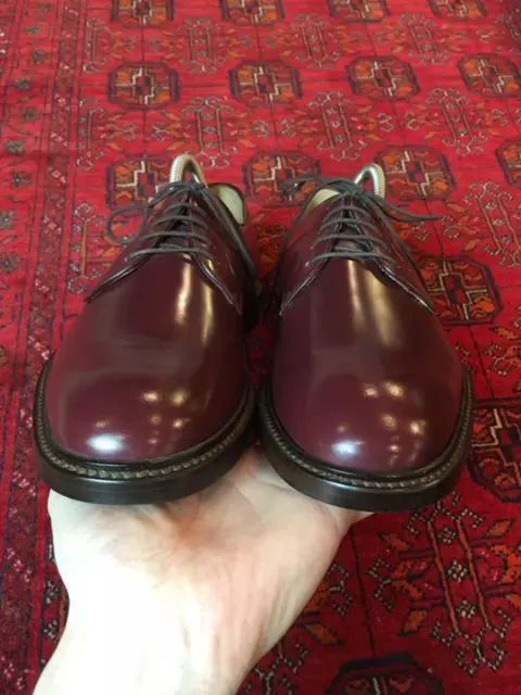 GUCCI Leather Plain toe Shoes 7.5 Bordeaux Authentic Men New Unused from Japan 3