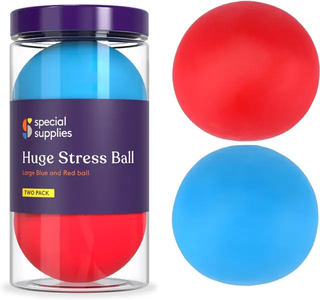 2 Enormes Bolas de Estrés Gigantes para Niños Adultos, Paquete Jumbo 2, Coloridas y Squis