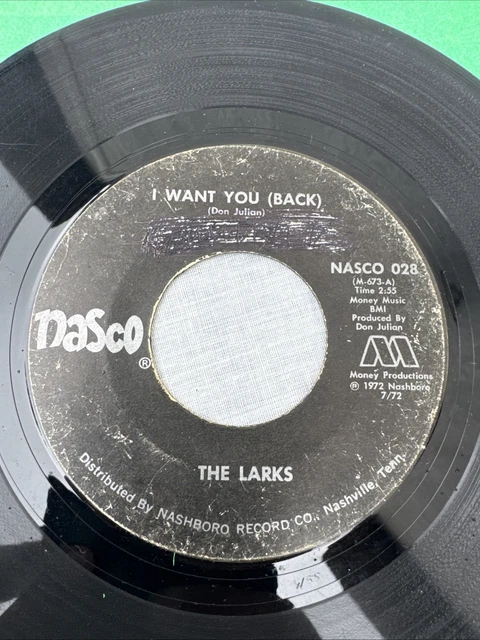 米7” Larks I Want You (Back) NASCO028PROMO Nasco プロモ /00080 THE LARKS I Want You Back on Nasco Promo Sweet Soul 45 VG++
