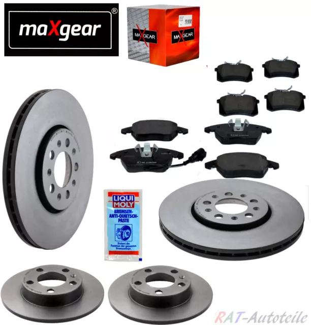 MAXGEAR Bremsen KIT SET Scheiben+Beläge Satz 312mm+253mm AUDI VW SEAT SKODA