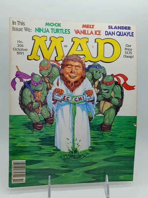 MAD MAGAZINE #306 October 1991 E.C Comics Teenage Mutant Ninja Turtles Cover rr1