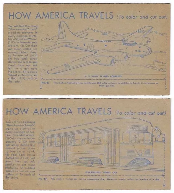 5 Shredded Wheat Cards, Tony Sarg's Animal Circus And How America Travels