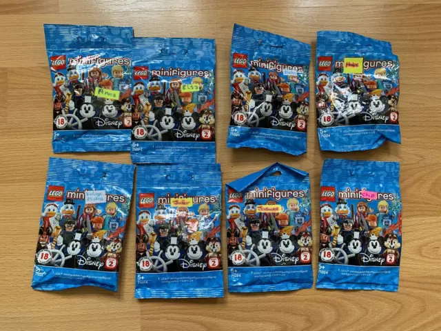 Lego Disney Minifigures Series 2. 71024. X8. Brand New. Sealed. Retired. Rare.