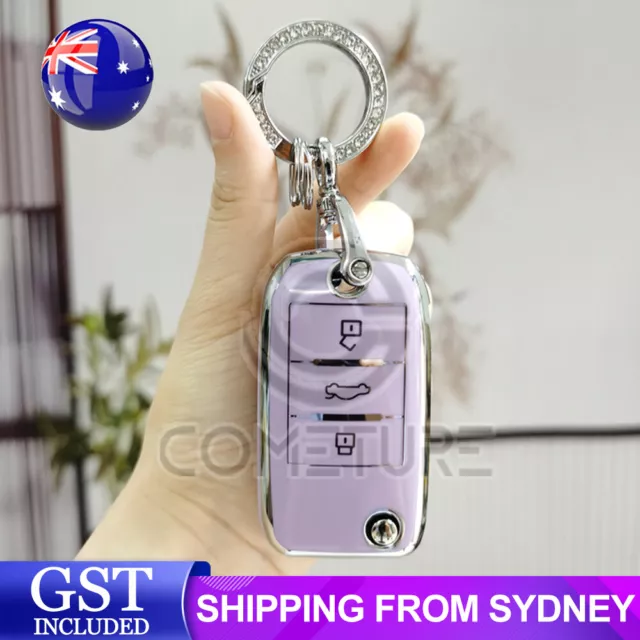 TPU Car Remote Flip Key Fob Case Cover For MG ZS EV HS MG3 MG5 MG7 Purple