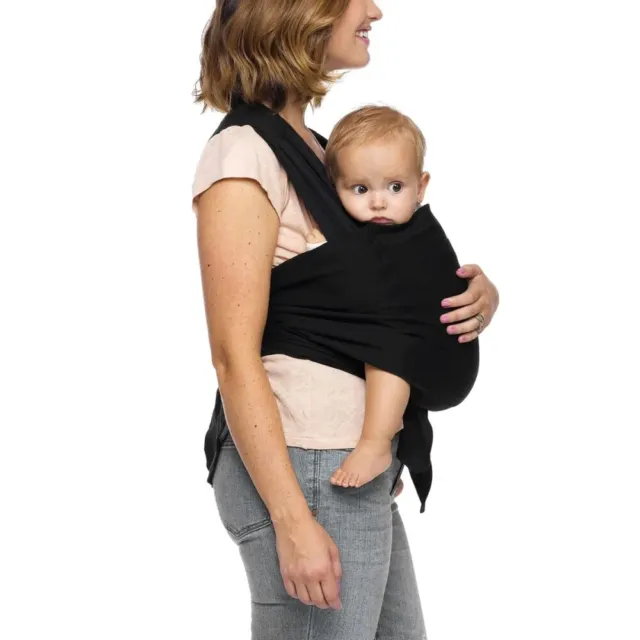 Envoltura portabebés Moby Fit negra destinada a bebés de 8 - 33 libras 3,6-14,96 kg 2