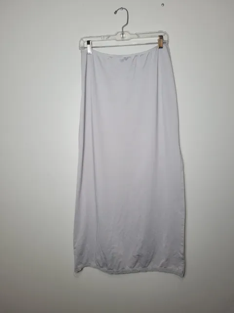 VINTAGE SOFTWEAR SAN Francisco Slip Long Skirt Maxi Gray Lace Trim Side ...