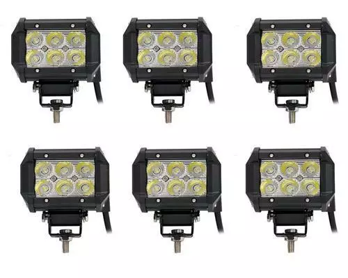 6X 18W LED Arbeitsscheinwerfer Offroad Scheinwerfer Weiß IP67 12/24V LKW PKW KFZ