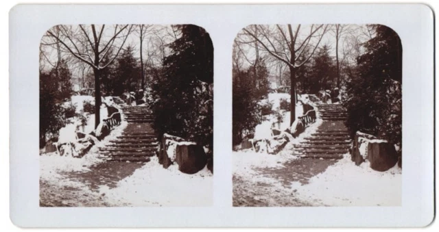 Stereo-Fotografie unbekannter Fotograf, Ansicht Mainz, Partie im verschneiten S